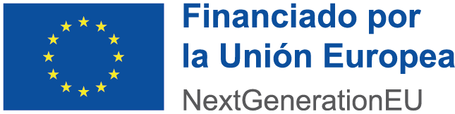 Logotipo de la Unión Europea con el texto "Financiado por la Unión Europea NextGenerationEU", representando el apoyo financiero de la UE para proyectos de desarrollo y recuperación.